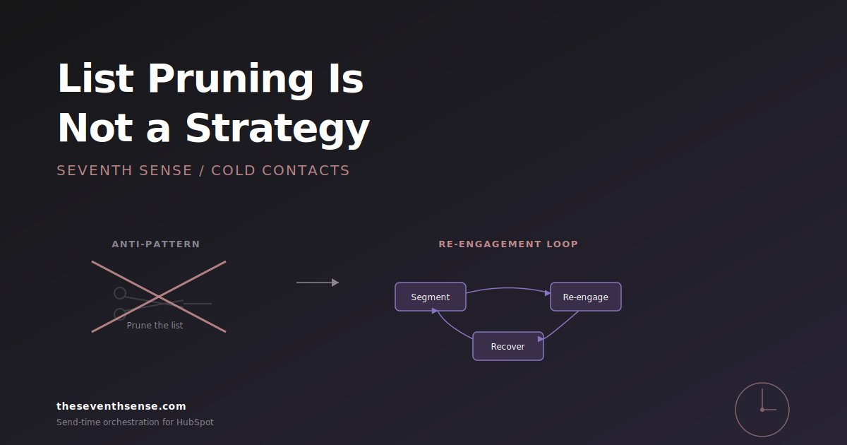List Pruning Is Not a Strategy: How Top HubSpot Teams Manage Cold Contacts