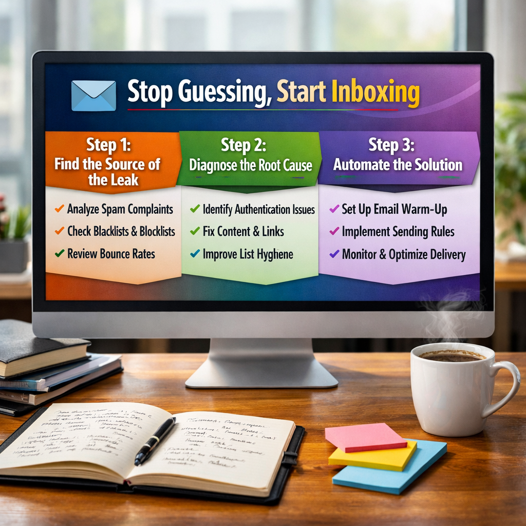 Modern workspace illustration for HubSpot email deliverability